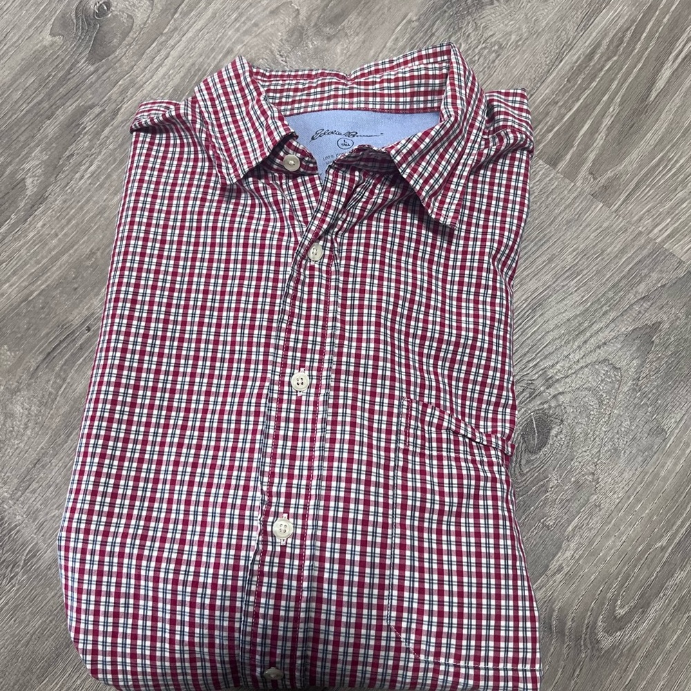 Mens Eddie Bauer Dress Shirt Size Large Tall